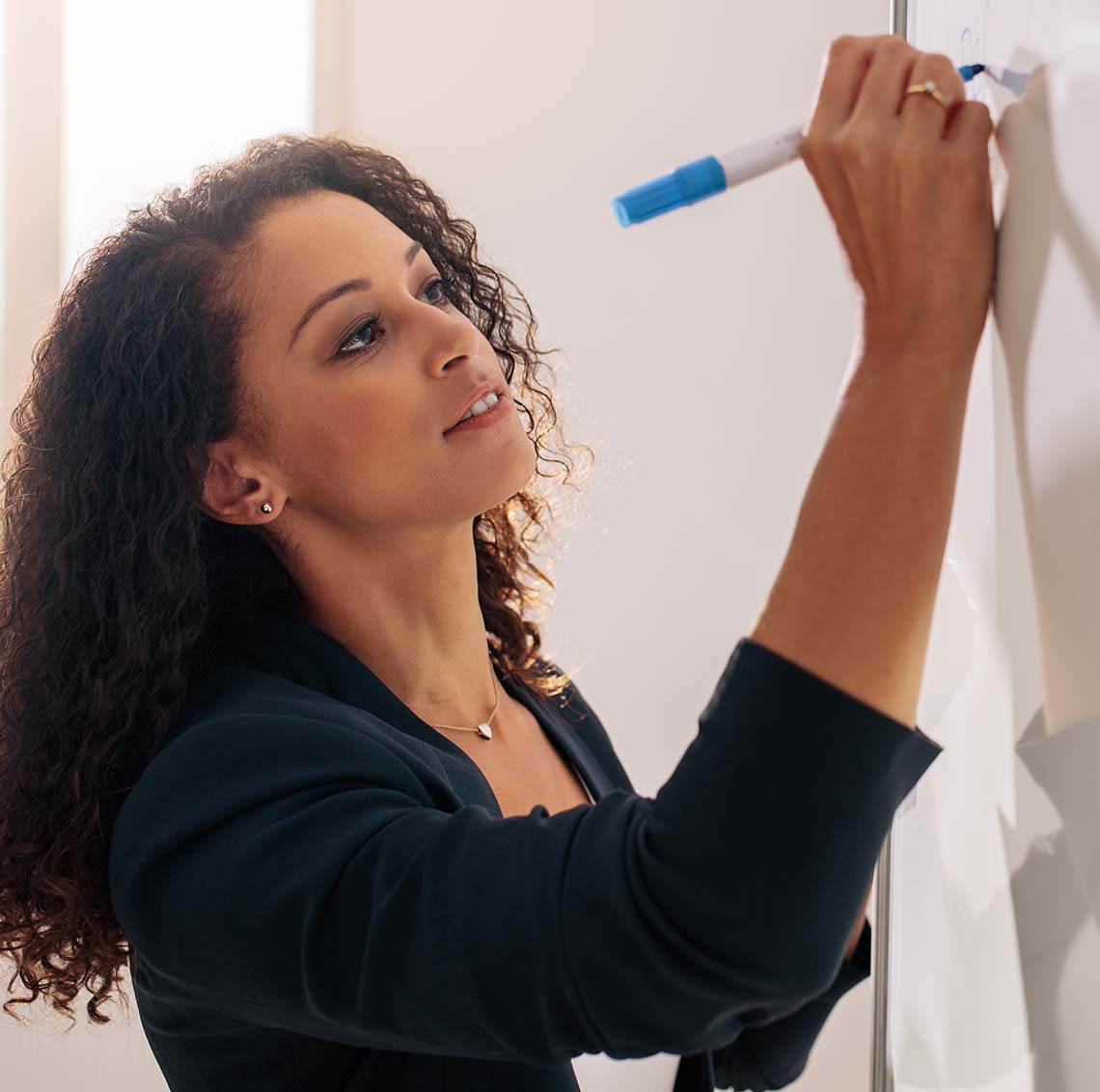 Person writing on a whiteboard