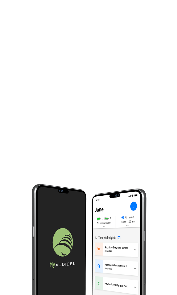 My Audibel and Hear Share phone screen.