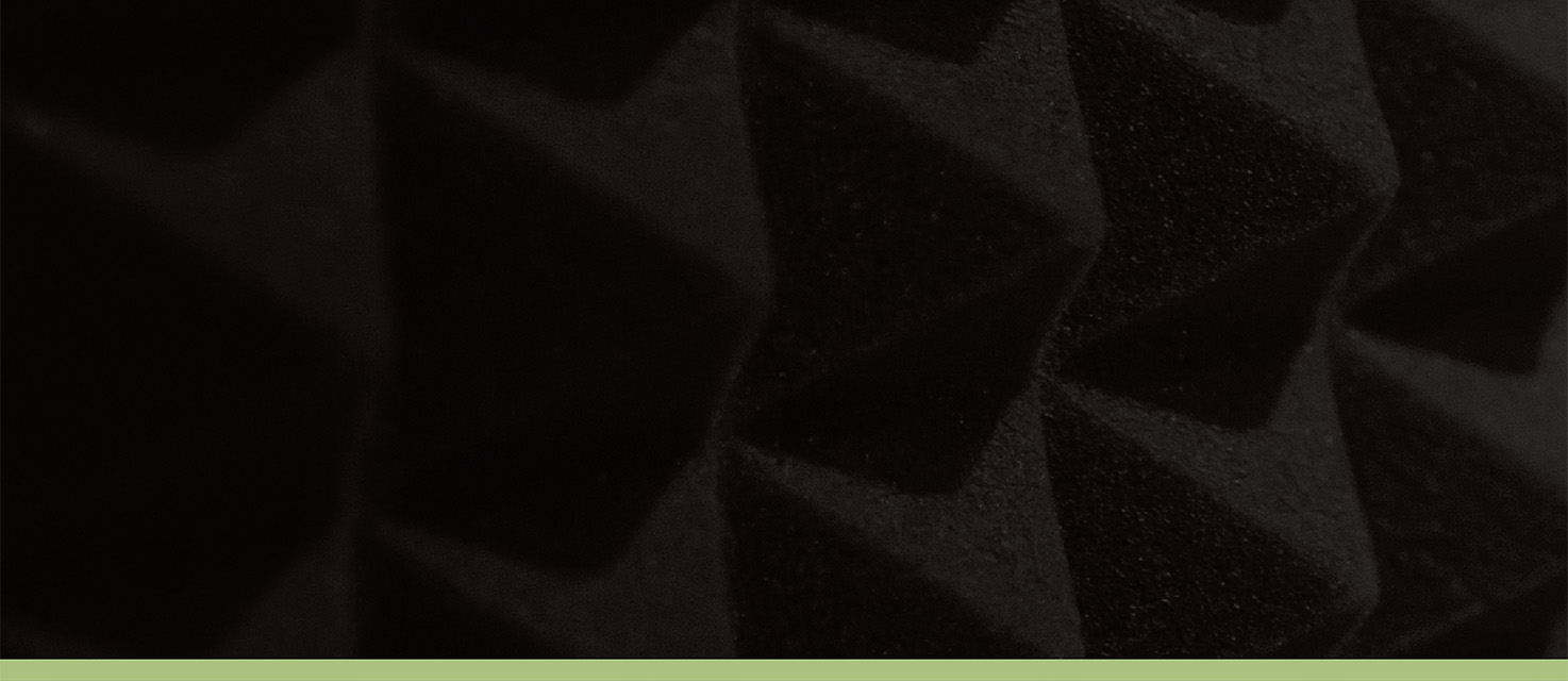 Black background with green stipe on bottom